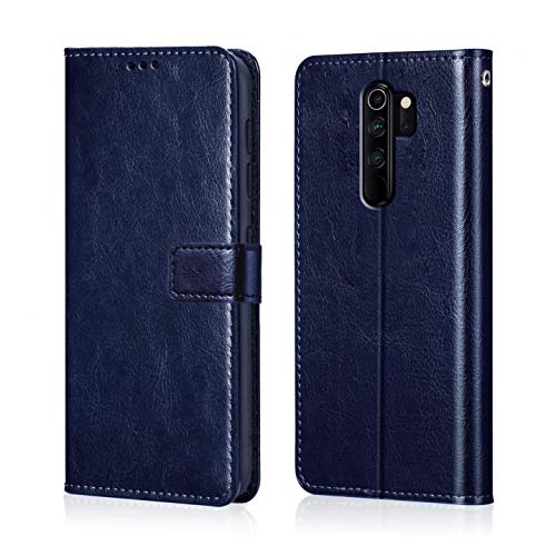 Product Cover WOW Imagine Redmi Note 8 Pro Flip Case | Premium Leather Finish | Inside TPU with Card Pockets | Wallet Stand | Shock Proof | Magnetic Closure | 360 Degree Complete Protection Flip Cover for Xiaomi Redmi Note 8 Pro - Blue