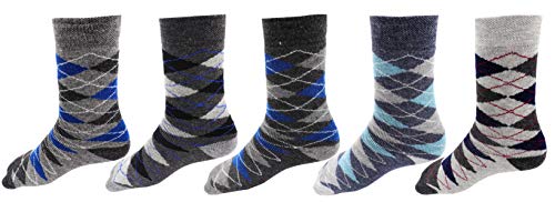 Product Cover RC. ROYAL CLASS Boys And Girls Calf Length Argyle Pattern Thick Towel Woolen Multicolored Socks (Pack of 5 Pairs)