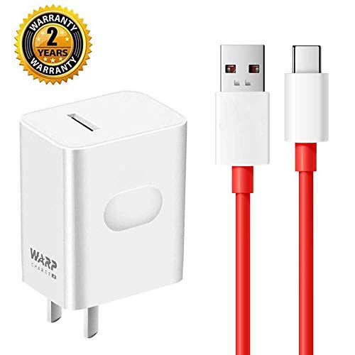 Product Cover LaoFas OnePlus 7 pro Warp Charger,30W Quick Rapid Charge Power Adapter [5V 6A] + USB-C Fast Charging Data Cable（3.3FT Compatible with OnePlus 3 /3T/5 / 5T / 6 / 6T/ 7 Pro (red)