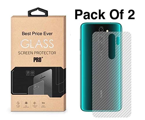 Product Cover BestPriceEver 2 Pieces Of Ultra Thin Slim Fit Clear Transparent 3D Carbon Fiber Back Skin Rear Screen Guard Protector 3M Sticker Film Wrap Not Glass for Xiaomi Redmi Note 8 Pro