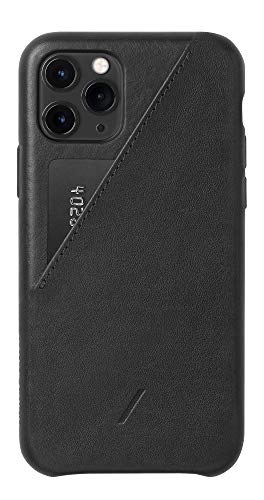 Product Cover Native Union Clic Card Case - Leather Cover with Card Holder - Compatible with iPhone 11 Pro (Black)