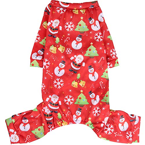 Product Cover Lamphyface Christmas Dog Pajamas Clothes Pet Costume Apparel Xmas Coat Jumpsuit