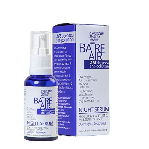 Product Cover BareAir Anti Pollution Night Serum with Hyaluronic Acid + Vitamin C and Mulberry Extracts | Glowing Skin, Anti Ageing, Wrinkle Repair & Spot Removal - 30 ml
