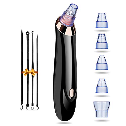 Product Cover Blackhead Remover Pore Vacuum, YONOY 5 in 1 Rechargeable Blackhead Vacuum Tools Kit with 3 Adjustable Strength, Electric Comedo Suction Device with 5 Blackhead Extractor for Women Men Face Nose- Cl
