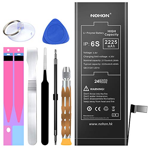 Product Cover NOHON Battery Replacement Compatible for iPhone 6s, 2225mAh High Capacity Li-ion Battery with Complete Repair Tool Kit and Instructions - Included 24 Months Warranty