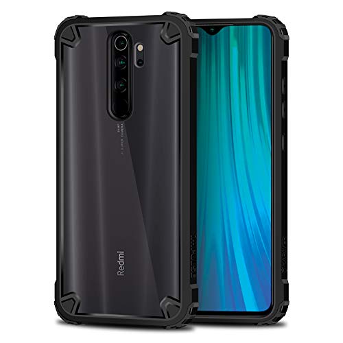Product Cover KAPAVER® Transparent Hybrid Hard PC Back TPU Bumper Impact Resistant Protection Cover for Redmi Note 8 Pro (Black)