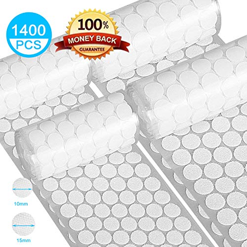 Product Cover Self Adhesive Dots, 1400PCS Hook & Loop Dots, 700PCS(350 Pairs) 0.59