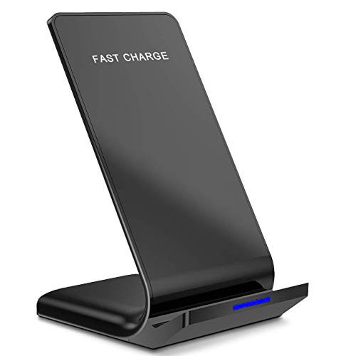 Product Cover 2-Coils Max Fast Wireless Charger, Qi-Certified 10W Wireless Charging Stand Compatible with iPhone Xs MAX/XR/XS/X/8/8Plus, Galaxy S10/S10 Plus/S10E/S9(No AC Adapter)