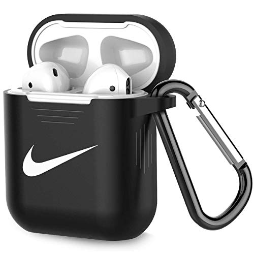 Product Cover Woocon for Cool Airpods 2 and 1 Case,Non-Slip and Anti-Lost,Fashion Character Cartoon Full Protective Drop-Proof Silicone Case Cover with Keychain Compatible with Airpods2 and 1.(White)