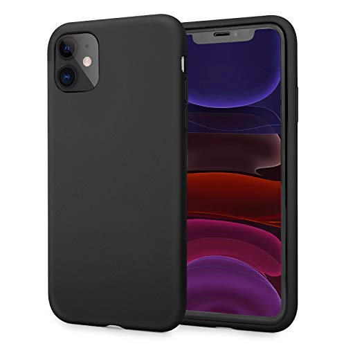 Product Cover AOWIN Liquid Silicone Case for iPhone 11 Case 6.1 Inches Ultra Slim Full-Body Protection Shockproof Case Cover for Apple 11 (Black)