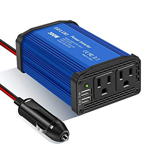 Product Cover 300W Power Inverter Car Charger DC 12V to 110V AC Converter with 4.8A Dual USB Ports (Blue)