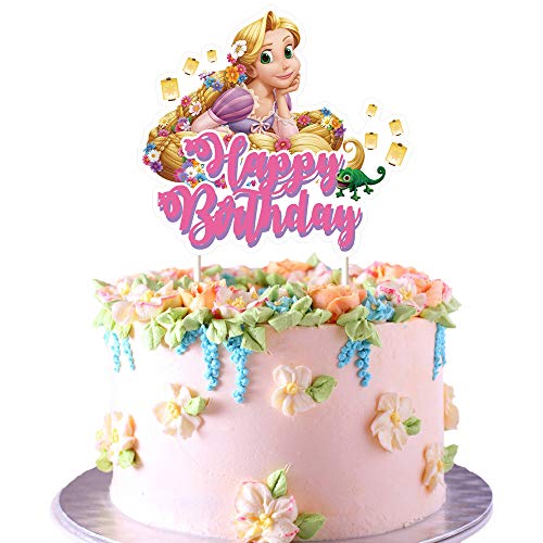 Product Cover Rapunzel Cake Topper Cupcake Toppers Birthday Decorations Party Supplies for Children, 1 count