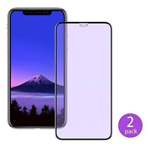 Product Cover ICONFLANG Screen Protector Compatible with Apple iPhone 11 6.1 3D Curved Surface Tempered Glass Film Anti Blue Light [2 Pack] 9H Hardness 3D Touch Full Screen Coverage (Clear2(Anti-Blue Ray))