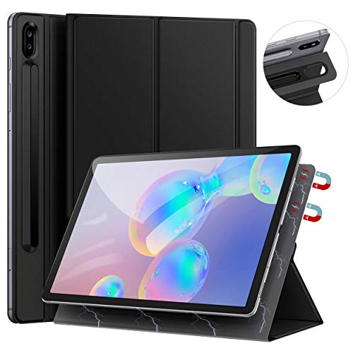 Product Cover [Update Version] Ztotop Case for Samsung Galaxy Tab S6 10.5 Inch 2019, Strong Magnetic Ultra Slim Tri-Fold Smart Case Cover with Auto Sleep/Wake for SM-T860/T865 Samsung Galaxy Tab S6 10.5 - Jet