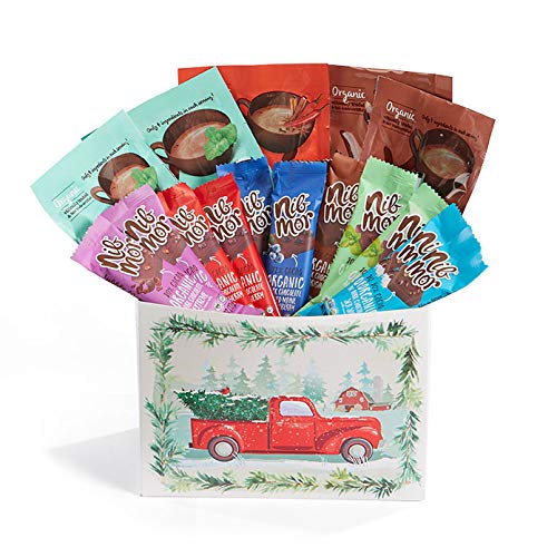 Product Cover Nib Mor Organic Chocolate Bundle Gift Basket with Hot Chocolate, Daily Dose Chocolates, Dark Chocolate Bars - Small