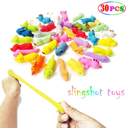 Product Cover MIMIDOU 30 Pcs Finger Slingshot Animal Toy, Funny Stretchable Flick Rubber Animals, a Variety Simulation Animals Great for Various Festivals and Parties.
