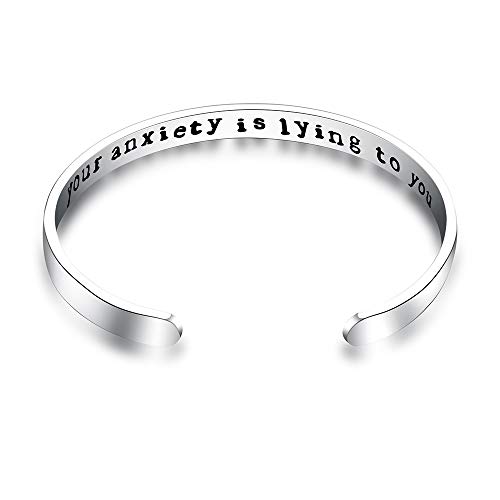 Product Cover 3UMete Inspirational Bracelets for Women Girls Personalized Bracelet Mantra Cuff Bangle