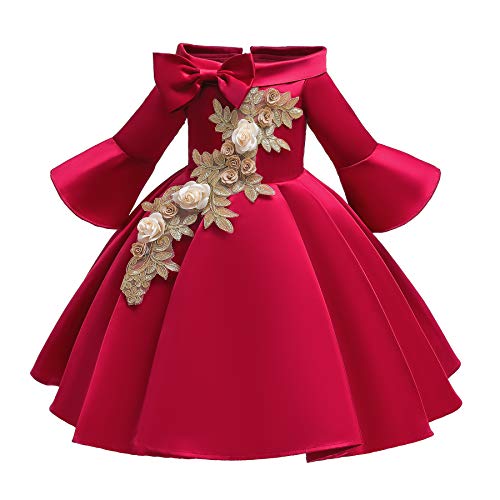Product Cover AIMJCHLD 2-9 Years Trumpet Sleeves Flower Girls Dress Wedding Bridesmaid Formal Dresses