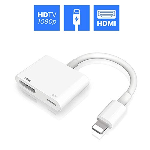 Product Cover [Apple MFi Certified] Lightning to HDMI Adapter for iPhone, 1080P Digital AV Adapter, HDMI Sync Screen HDMI Connector with Charging Port Adapter, iPad and iPod Models on HD TV/Monitor/Projector