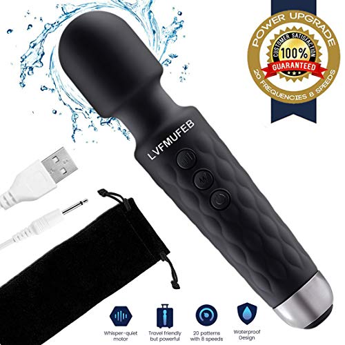 Product Cover Personal Wand Massager for Foot Back Neck Upgraded 8 Speeds 20 Patterns Cordless Powerful Hand held Wireless Rechargeable Stress Relief
