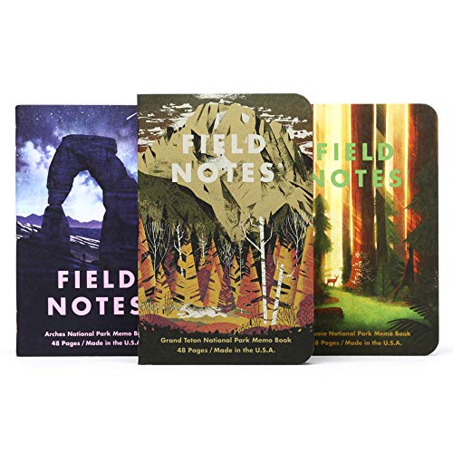 Product Cover Field Notes: National Parks Series D - Grand Teton, Arches, Sequoia - 3 Pack - Graph Memo Book, 3.5 x 5.5 Inch