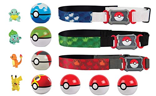 Product Cover Pokémon Clip 'N' Go Pokémon Master Poké Ball Set (x3 Belts - x4 figures -x7 Poké Balls) Pikachu, Bulbasaur, Charmander, & Squirtle Figures