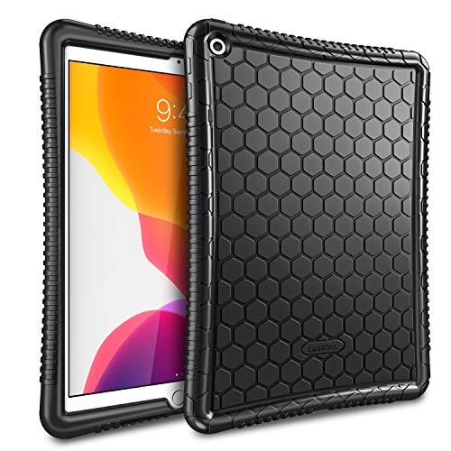 Product Cover Fintie Case for iPad 7th Generation 10.2 Inch 2019- [Honey Comb Series] Light Weight Anti Slip Kids Friendly Shock Proof Soft Silicone Protective Back Cover for iPad 10.2
