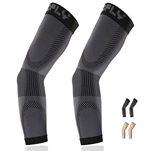 Product Cover Compression Arm Sleeve, 1 Pair for Unisex, 20-30mmHg Graduated Compression Elbow Sleeve for Recovery, Relieves Pain, Supports Muscles & Joints, Tennis Elbow & Golfers Brace, Edema, Swelling, Black L