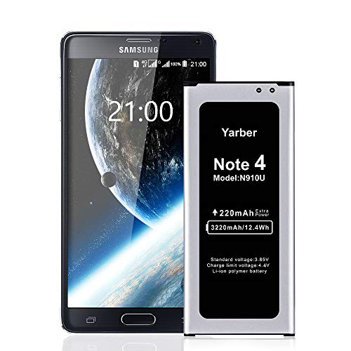 Product Cover Galaxy Note 4 Battery, Yarber 3220mAh Li-ion Replacement Battery for Samsung Galaxy Note 4 N910, N910U 4G LTE, N910V(Verizon), N910T(T-Mobile), N910A(AT&T), N910P(Sprint) [2 Years Warranty]