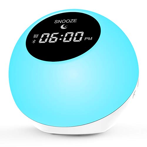 Product Cover Alarm Clock for Bedrooms,Sunrise Wake Up Light for Home|Bluetooth Speakers Alarm Clock for Heavy Sleepers 7 Colored|White Noise Machine 6 Nature Sounds for Baby,Travel