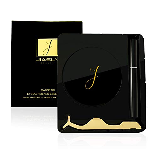 Product Cover JIASLY Magnetic Eyelashes with Magnetic Eyeliner - Magnetic Eyeliner and Lashes Kit, Reusable Waterproof Eyeliner and Eyelash Kit with Applicator, No Glue Needed