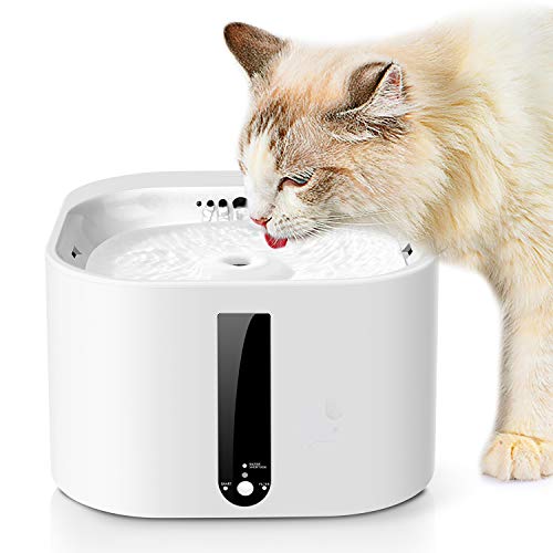 Product Cover Uterip Cat Water Fountain, 70oz Dog Water Dispenser Smart Pet Water Fountain Ultra-Quiet & Energy-Saving Fountain with 3 Replacement Filters