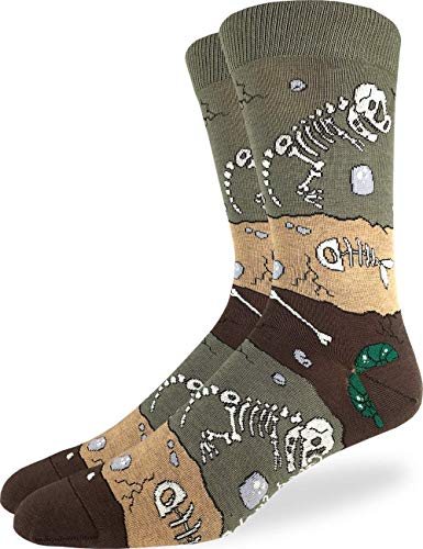 Product Cover Good Luck Sock Men's Extra Large Dinosaur Fossil Layers Socks, Size 13-17, Big & Tall