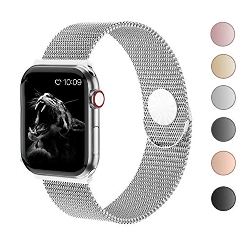 Product Cover Cocos Compatible with Apple Watch Band 38mm 40mm 42mm 44mm, Stainless Steel Mesh Loop for iWatch Bands Women Men Series 5 4 3 2 1