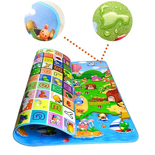 Product Cover Zofey Double Sided Water Proof Baby Mat Carpet Baby Crawl Play Mat Kids Infant Crawling Play Mat Carpet Baby Gym Water Resistant Baby Play & Crawl Mat(Large Size - 6 Feet X 5 Feet) (babymat)