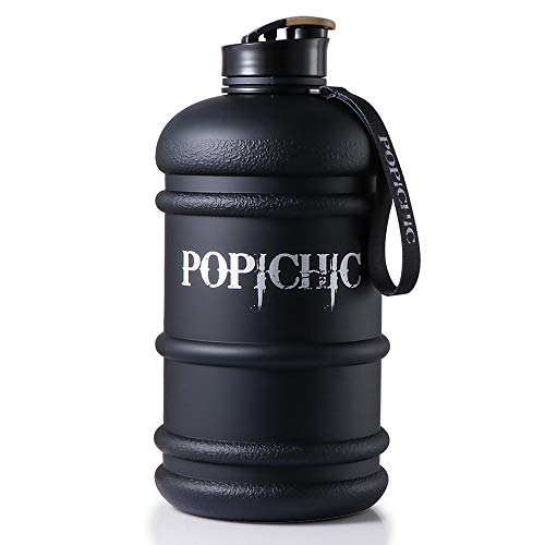 Product Cover POPICHIC Water Bottle for Sports and Gym Water Jug 2.2L/73oz for Work Out Camping Hiking Black