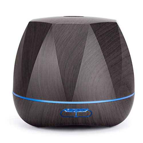 Product Cover Homeweeks Diffuser, 500ml Colorful Wood Gain Diffuser for Essential Oils, Aroma Essential Oil Diffuser with Adjustable Mist Mode, Auto Off Ultrasonic Diffuser for Home Office（Lasting 8-10/h）