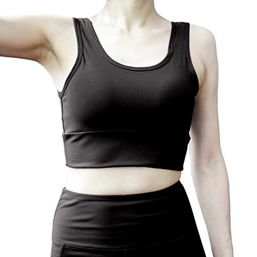 Product Cover SUPSOO Womens Sports Bra High Impact Fitness Yoga Bra Seamless Comfortable Yoga Bra with Removable Pads Black