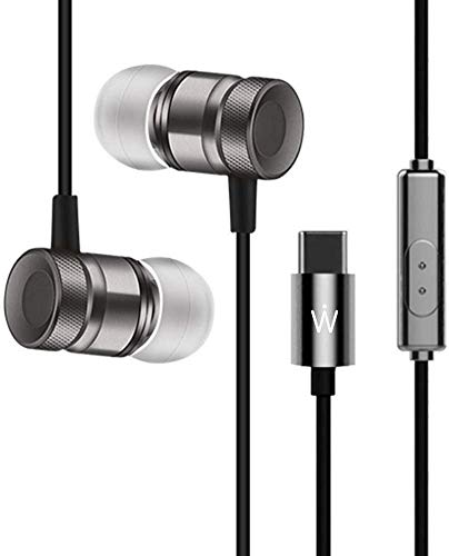 Product Cover Wissenschaft JP55 USB Type C Earphones Wired in-Ear Earbuds w/Mic, Noise Isolating Sports Headphones Compatible with Phones Without 3.5mm Jack (Grey)