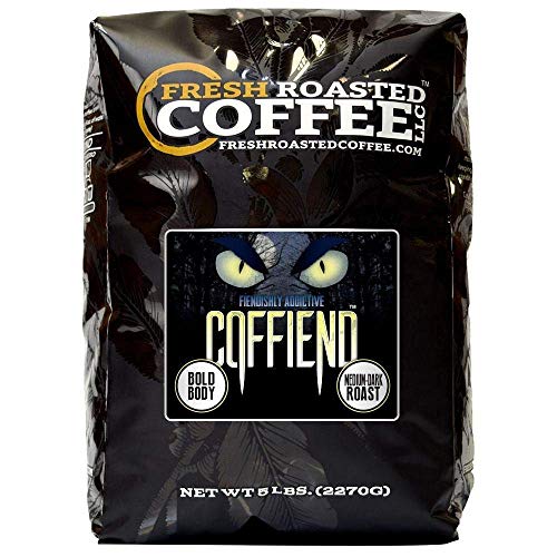 Product Cover Fresh Roasted Coffee LLC, Coffiend Coffee, Artisan Blend, Medium-Dark Roast, Whole Bean, 5 Pound Bag