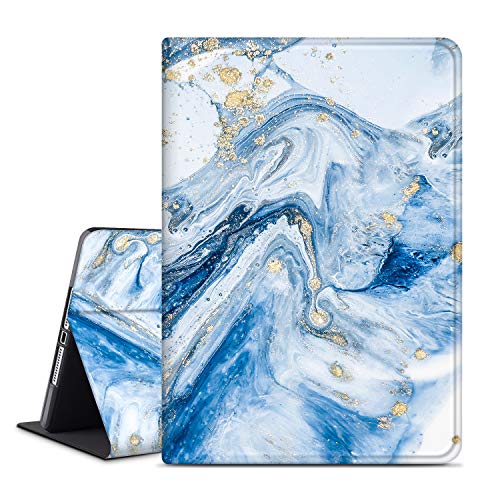 Product Cover iPad 7th Generation Case, Yneedi iPad 10.2 2019 Case, PU Leather Smart Cover Case with Auto Sleep/Wake Feature, Microfiber Lining Hard Back (Blue Marble)