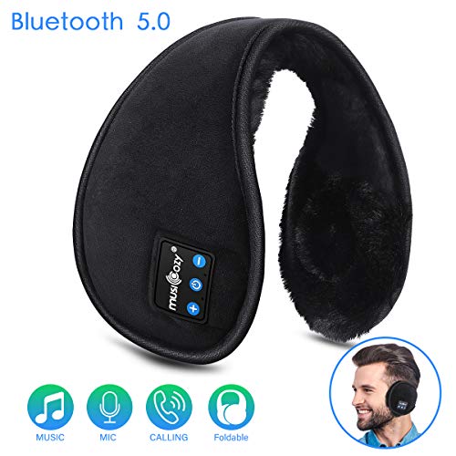 Product Cover Bluetooth Ear Muffs for Men Women Top Cool Tech Gadgets Unique Christmas Gifts for Mom Dad Her Teen Boys Girls Ear Warmers Headphones, LC-dolida Winter Bluetooth Earmuffs Foldable
