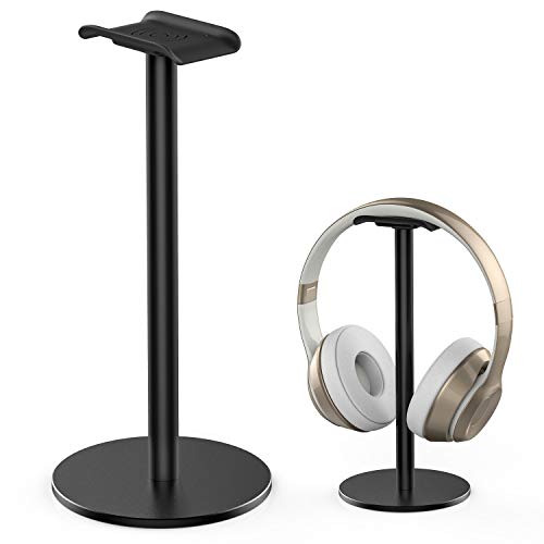 Product Cover Full Aluminum Headphone Stand Headset Holder Gaming Headset Holder with Non-Slip Silicone Earphone Stand for All Headphone Sizes (Black)