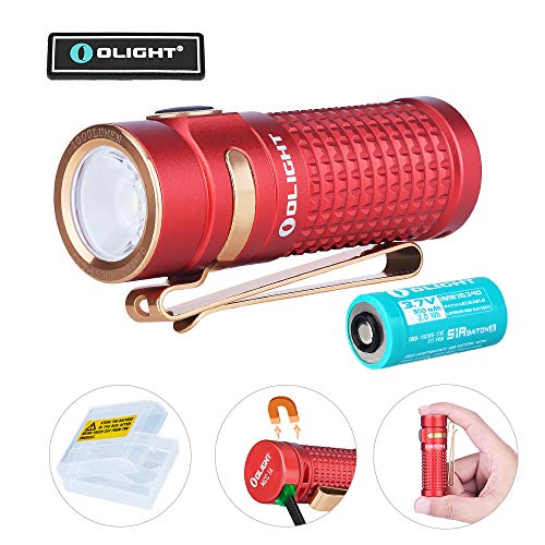 Product Cover Olight S1R II 1000 Lumen Compact Rechargeable EDC Flashlight with Single RCR123A Battery, Magnetic Charging Cable, Limited Edition (Red)
