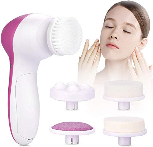Product Cover RYLAN Beauty Care Brush Deep Clean 5-In-1 Portable Electric Facial Cleaner Multifunction Massager Relief,facial massager machine for face,face massager for facial,facial massager machine (Pink)
