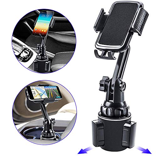 Product Cover Car Holder Phone Mount,Phone Holder for Car, Cell Phone Cup Holder for Car Compatible with iPhone Xs,XS MAX,XR,X,8,8Plus,7,7Plus,6,6Plus, Galaxy S7,8,9,10,and All Smartphones(Black)