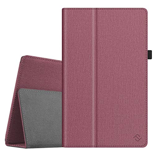 Product Cover Fintie Folio Case for All-New Amazon Fire HD 10 Tablet (Compatible with 7th and 9th Generations, 2017 and 2019 Releases) - Premium PU Leather Slim Fit Stand Cover with Auto Wake/Sleep, Plum