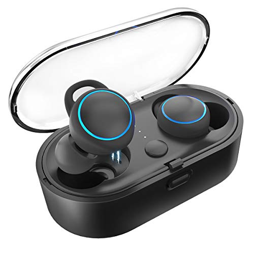 Product Cover True Wireless 5.0 Bluetooth Earbuds with Powerful Bass and Crystal-Clear Stereo, 5H Continuous 30H Cycle Time, Headphones for Android/iOS Phone Calls/Music/Video/Games/Sport, with Charging Box