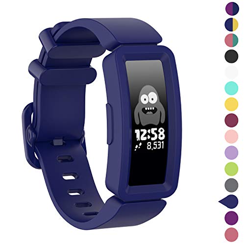 Product Cover Watbro Compatible with Fitbit Ace 2 Bands for Kids 6+, Soft Silicone Bracelet Accessories Watch Band Repalcement Strap, Colorful Sport Wristbands for Fitbit Ace 2/ Inspire HR for Boys Girls