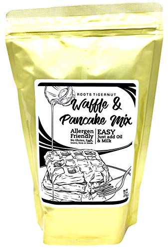 Product Cover ROOTS Tiger nut Waffle and Pancake Mix - Aip Diet, Vegan and Paleo - Allergen Friendly - Egg Free, Gluten Free, Nut Free, Soy Free - Tigernut flour Aip food - Single Bag 13.1 oz